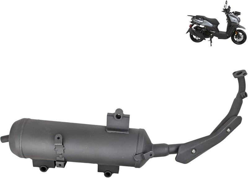 RedCap Muffler Exhaust Header Tail Pipe with Heat Shield Assembly Suitable for Vitacci Gator Tank 200cc Compatible with GY6 200cc TaoTao Roketa Jonway Sunl Sport Other Chinese Scooter Models - Image 2